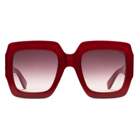 gucci plastic square sunglasses red|Gucci square sunglasses unisex.